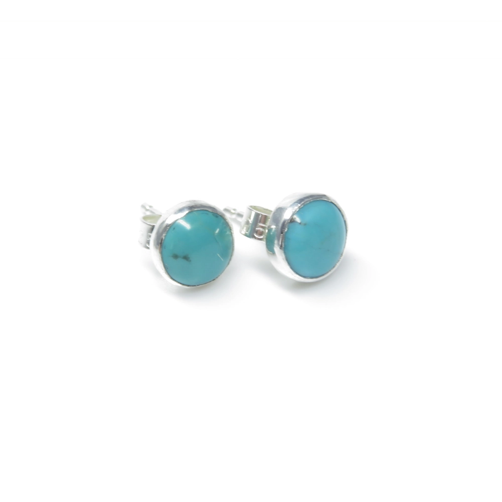 Sterling silver and 5mm Turquoise earrings